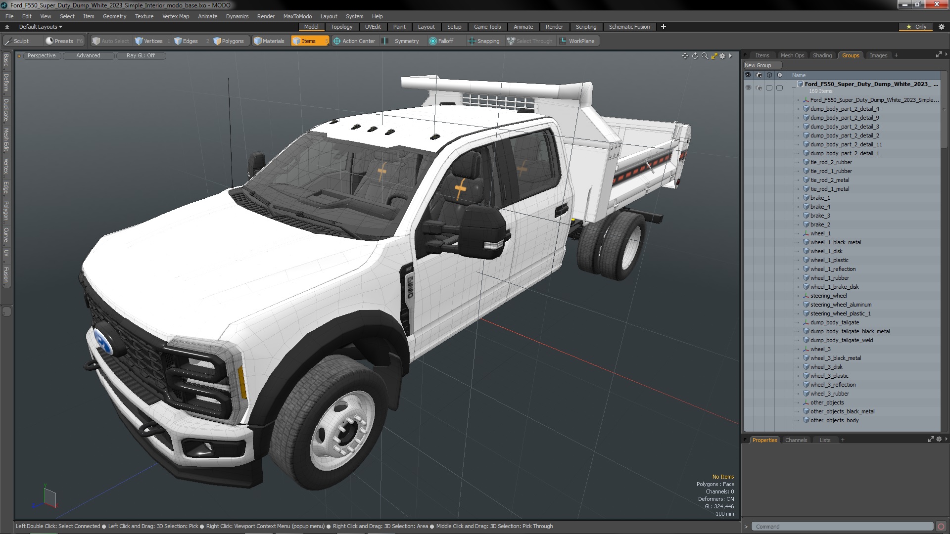 Ford F550 Super Duty Dump White 2023 Simple Interior 3D