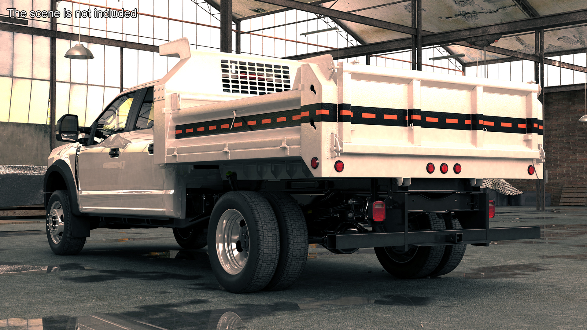 Ford F550 Super Duty Dump White 2023 Simple Interior 3D