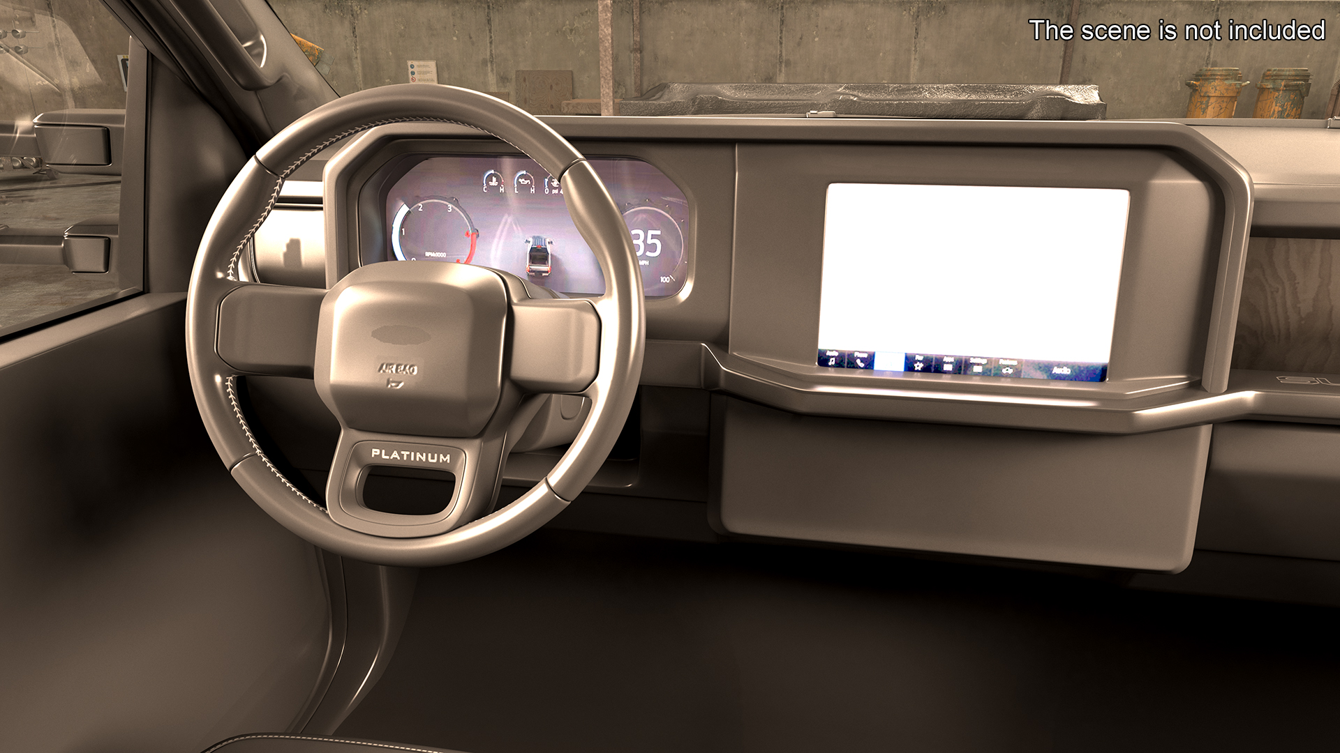 Ford F550 Super Duty Dump White 2023 Simple Interior 3D