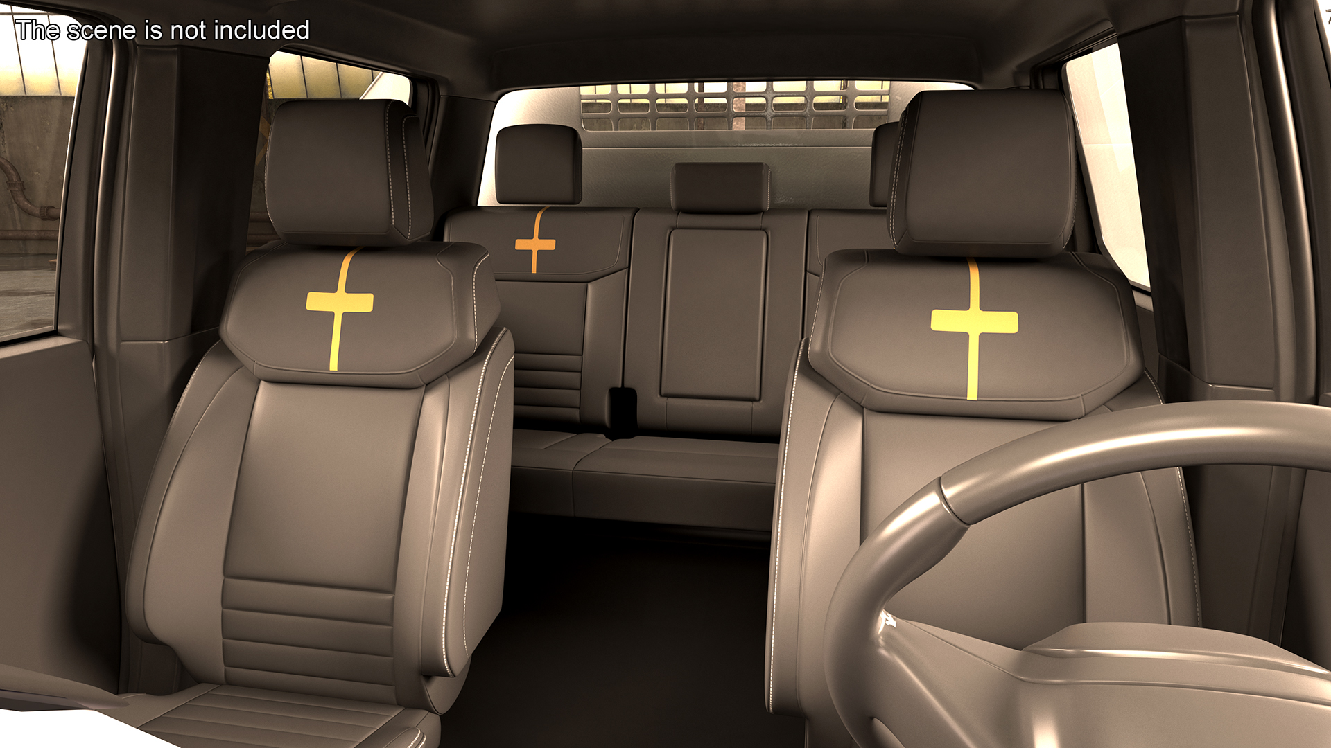 Ford F550 Super Duty Dump White 2023 Simple Interior 3D