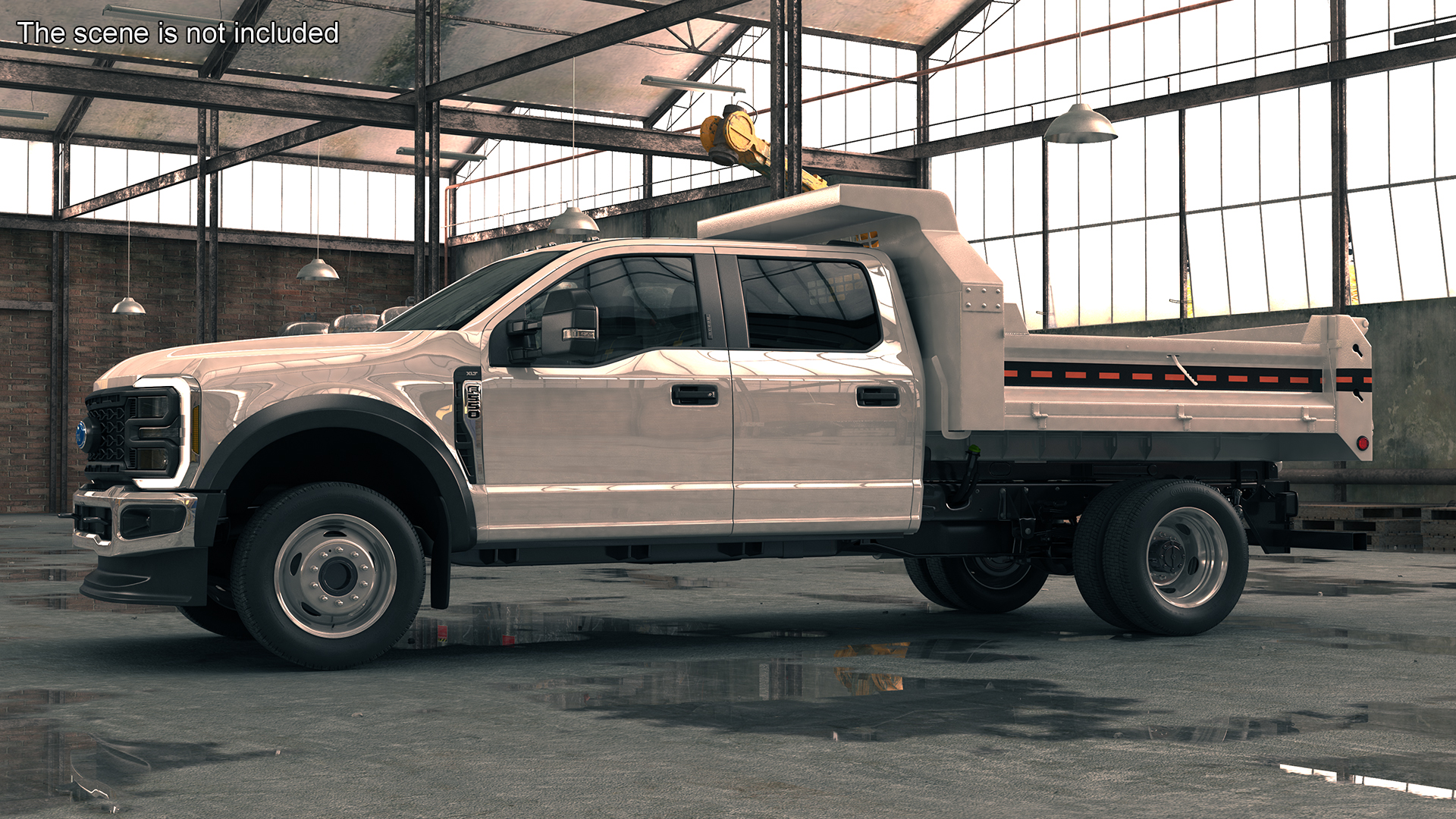 Ford F550 Super Duty Dump White 2023 Simple Interior 3D