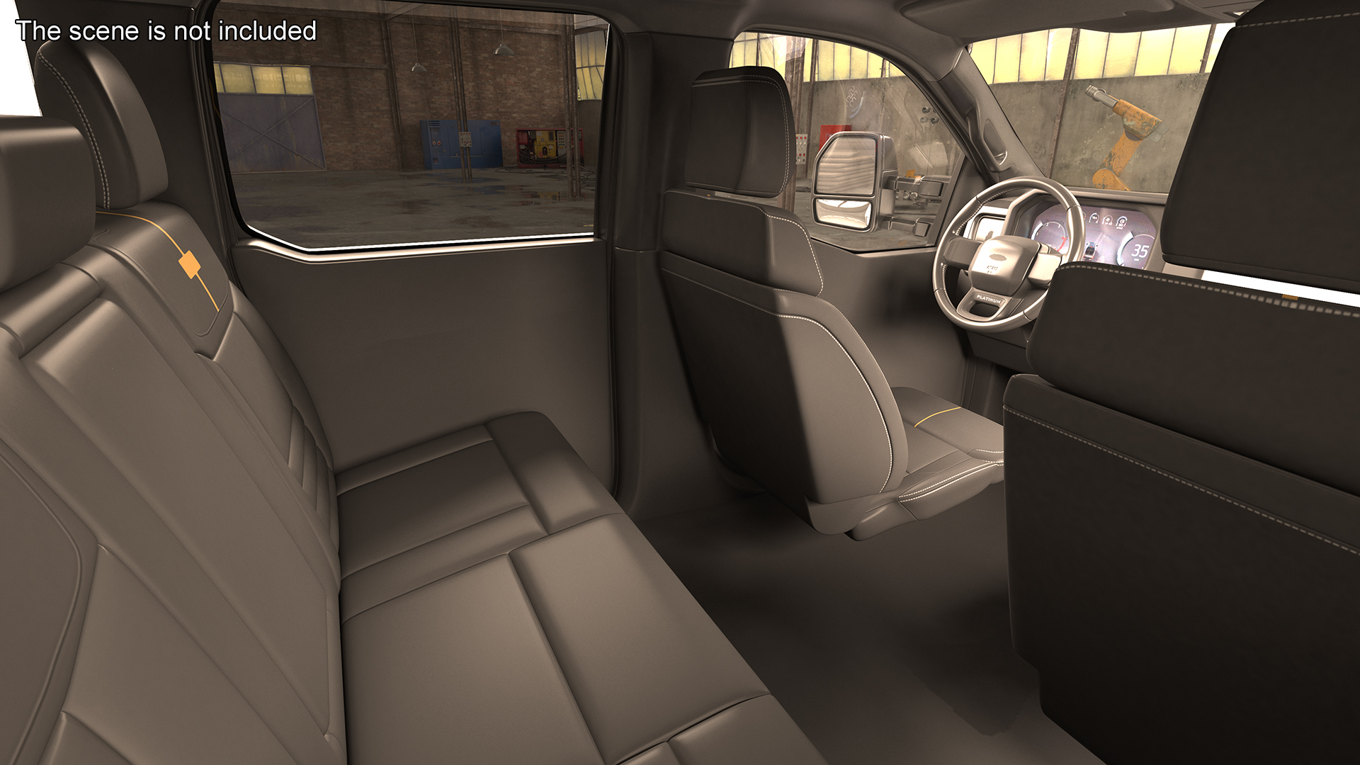 Ford F550 Super Duty Dump White 2023 Simple Interior 3D
