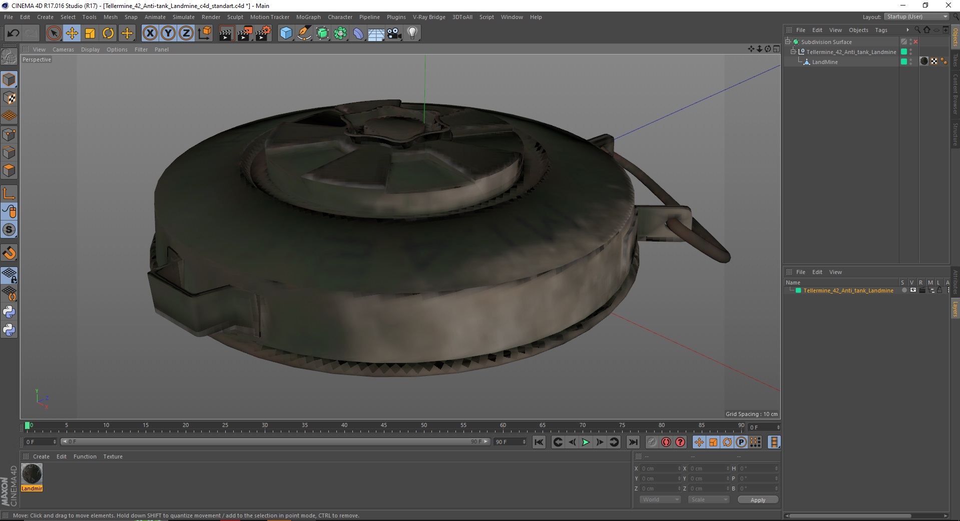 Tellermine 42 Anti-tank Landmine 3D