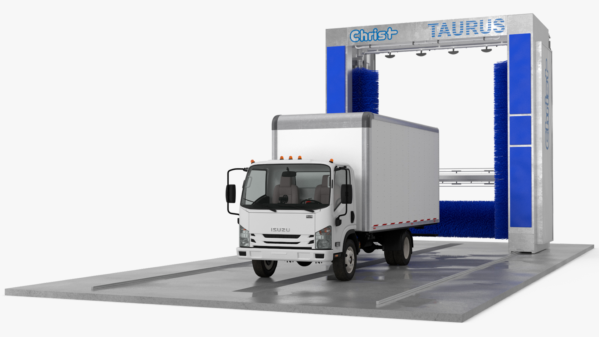 3D Truck Wash TAURUS with Isuzu Truck Rigged