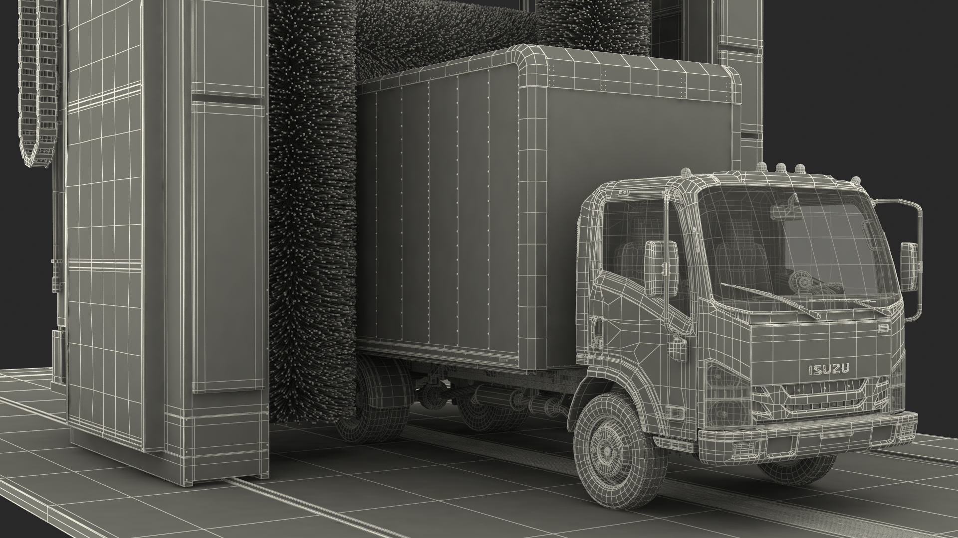 3D Truck Wash TAURUS with Isuzu Truck Rigged