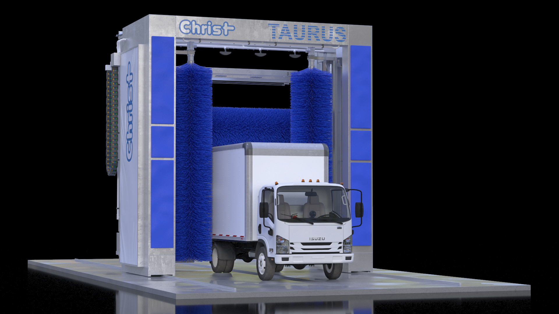 3D Truck Wash TAURUS with Isuzu Truck Rigged