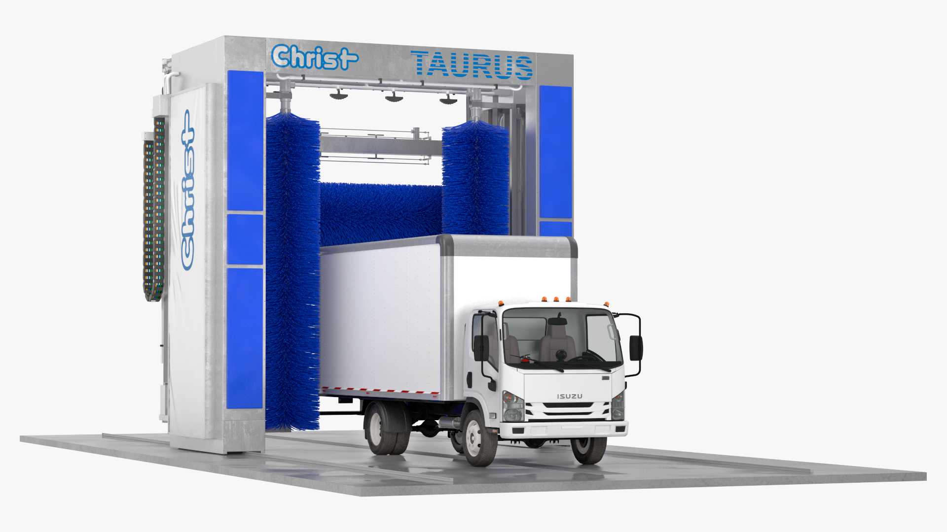 3D Truck Wash TAURUS with Isuzu Truck Rigged
