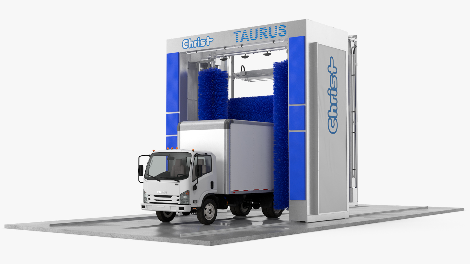 3D Truck Wash TAURUS with Isuzu Truck Rigged