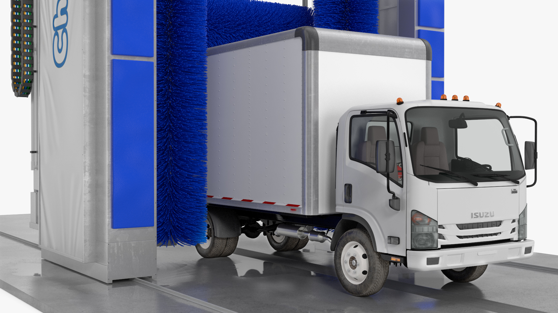 3D Truck Wash TAURUS with Isuzu Truck Rigged