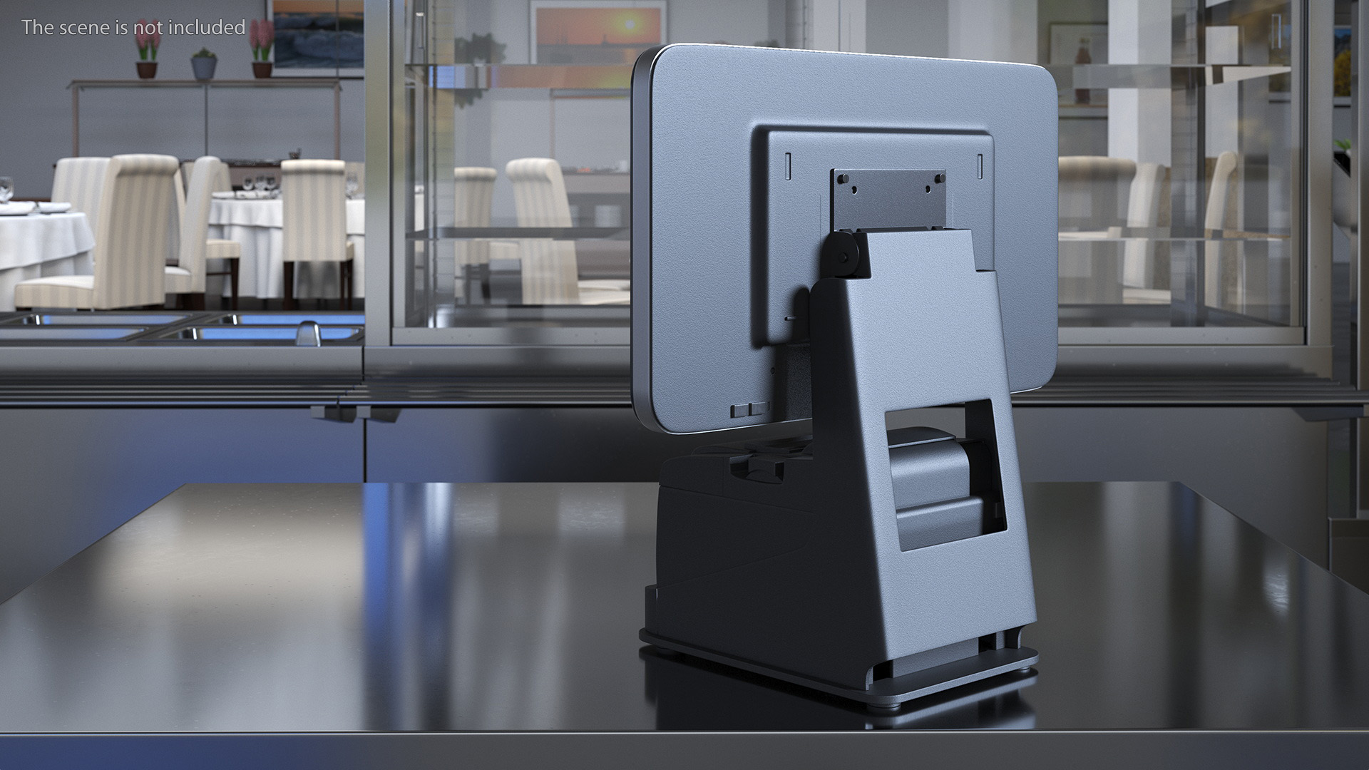 3D model Digital Touchscreen POS System Screen On