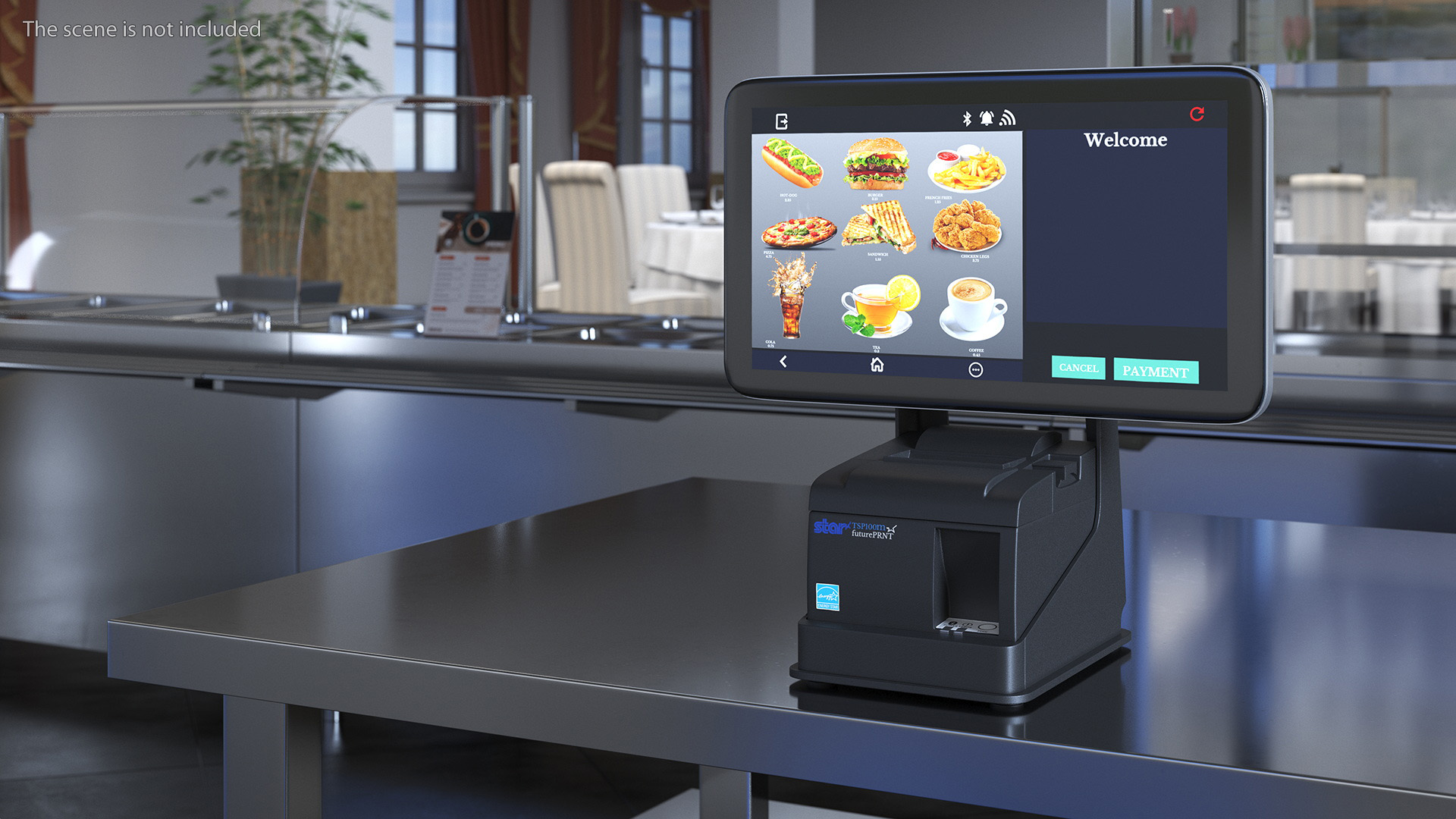 3D model Digital Touchscreen POS System Screen On