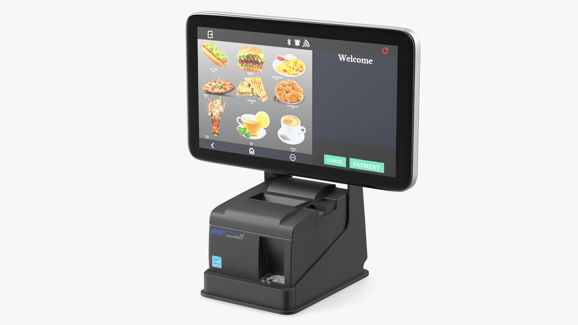 3D model Digital Touchscreen POS System Screen On