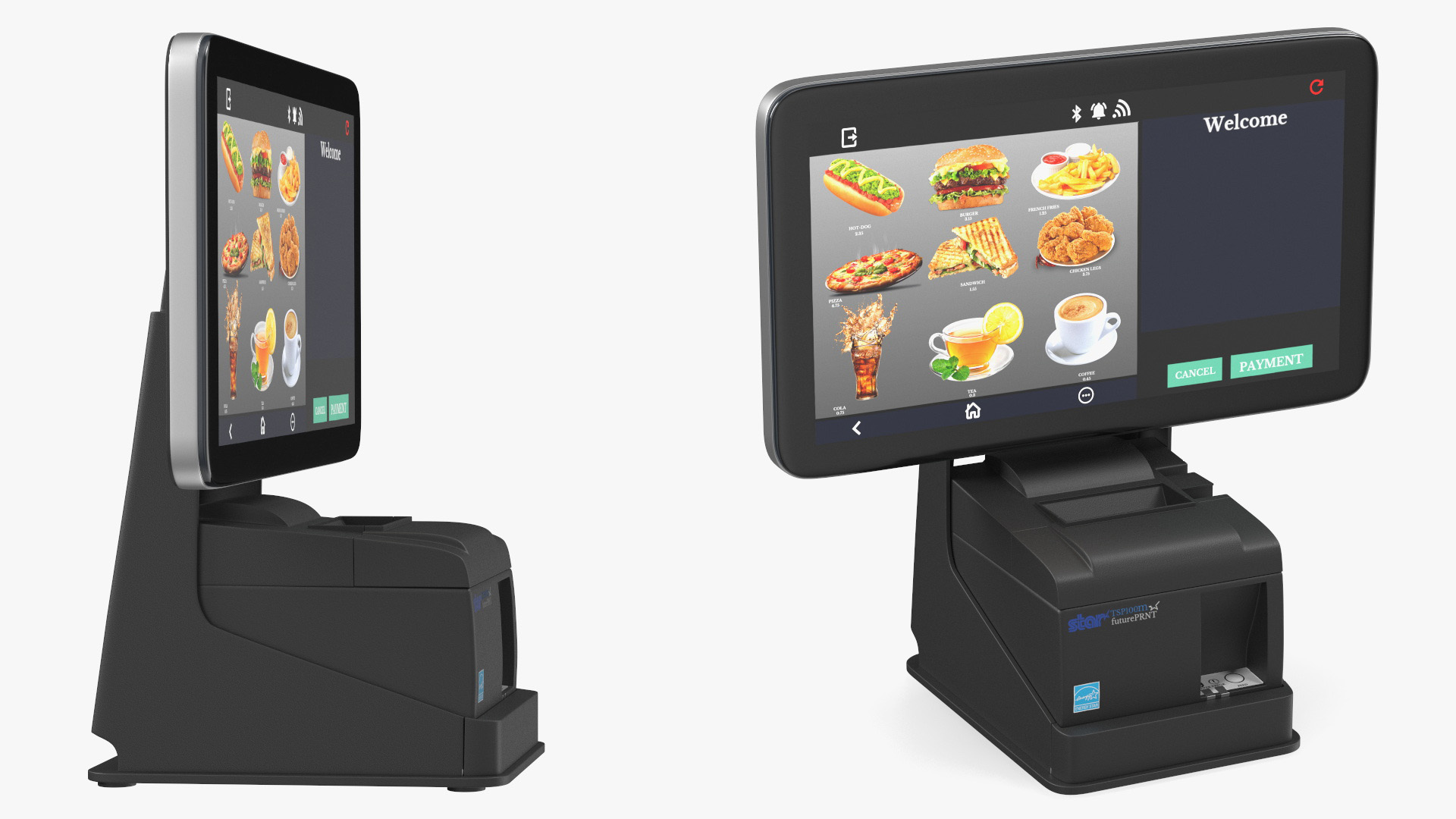 3D model Digital Touchscreen POS System Screen On
