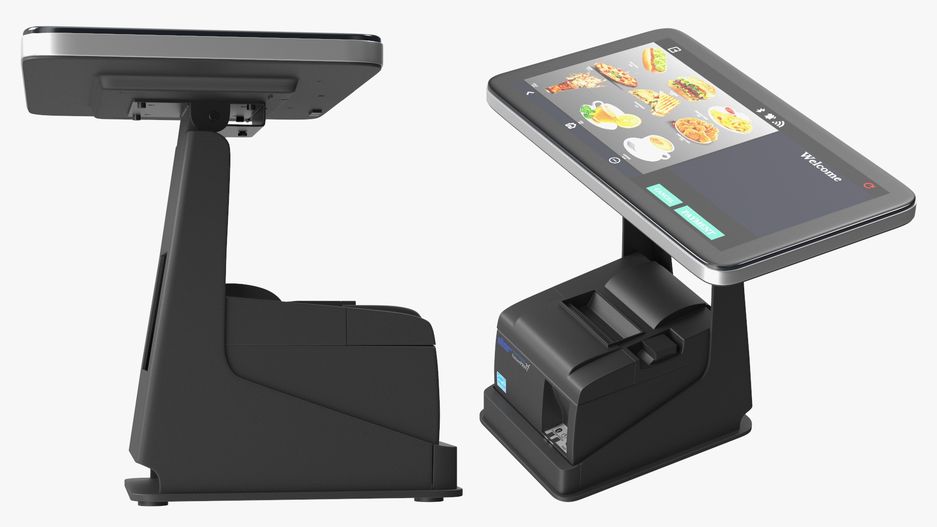 3D model Digital Touchscreen POS System Screen On