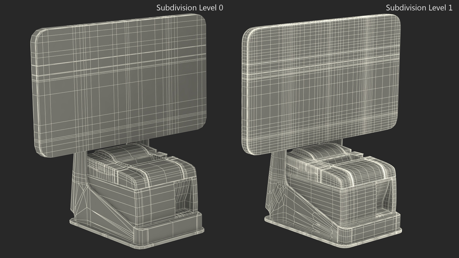 3D model Digital Touchscreen POS System Screen On