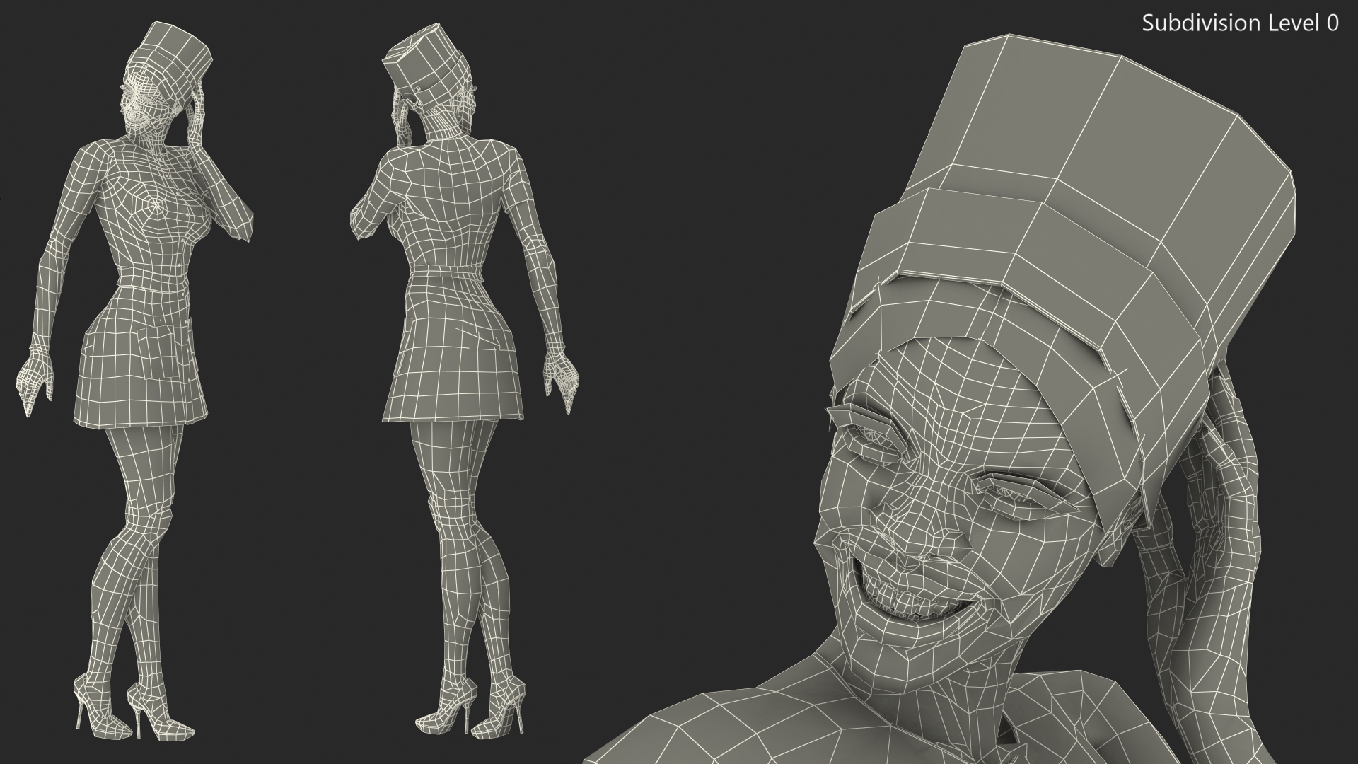 Light Skinned Black Nurse Standing Pose 3D model