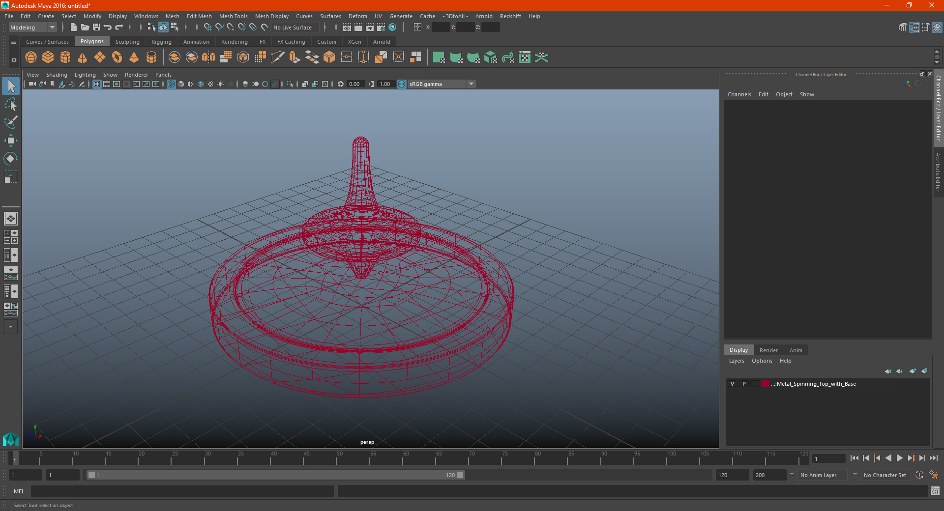 3D Metal Spinning Top with Base model