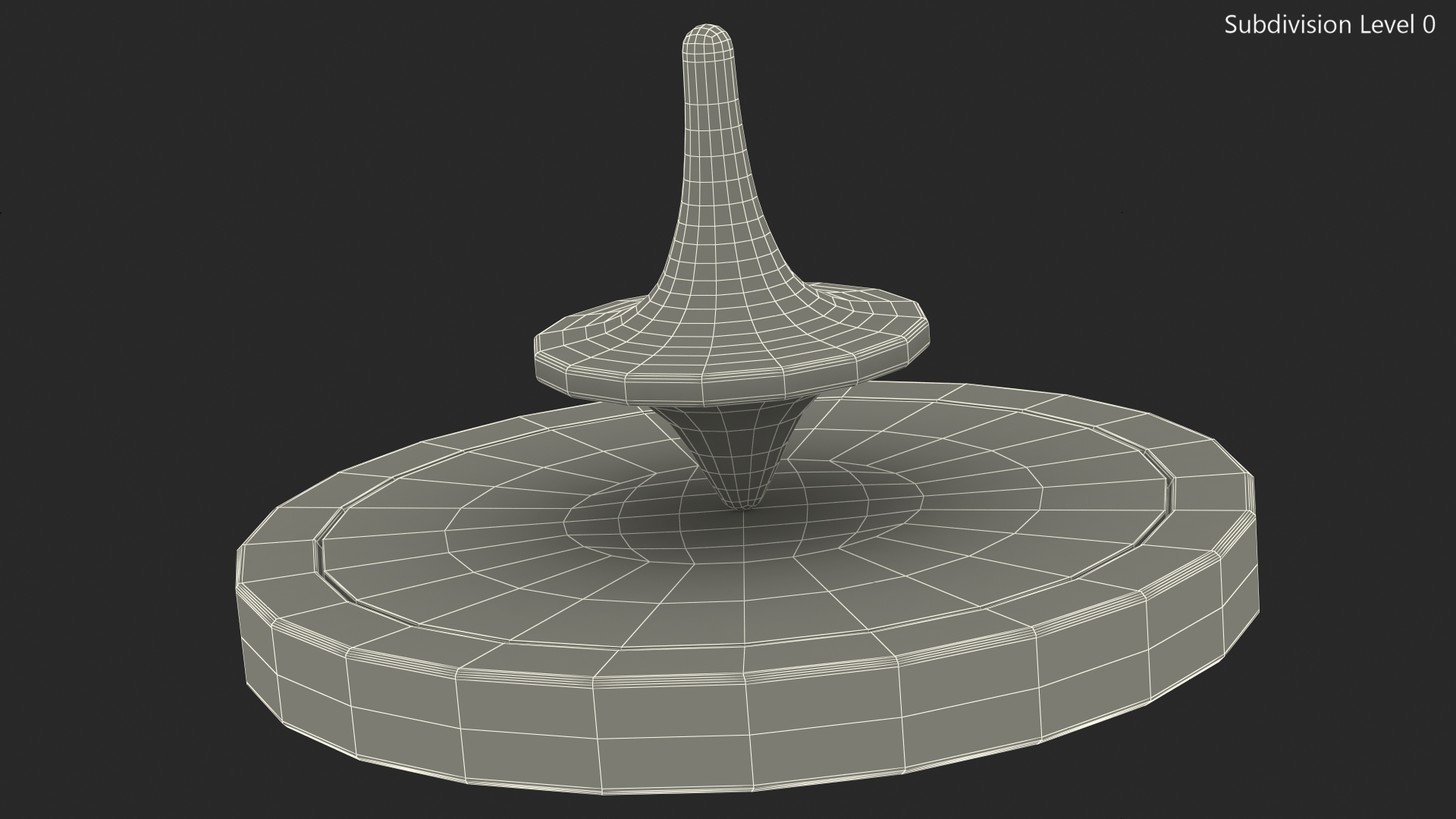 3D Metal Spinning Top with Base model