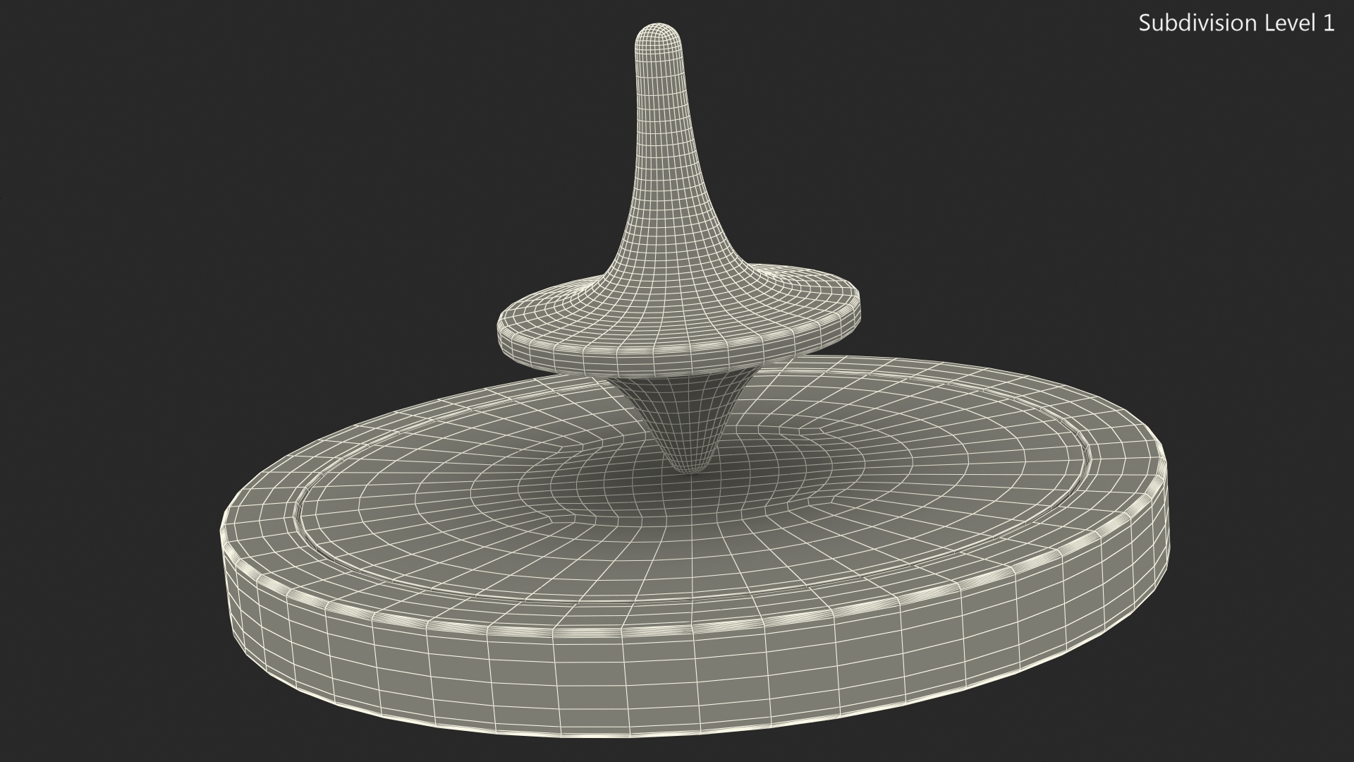 3D Metal Spinning Top with Base model