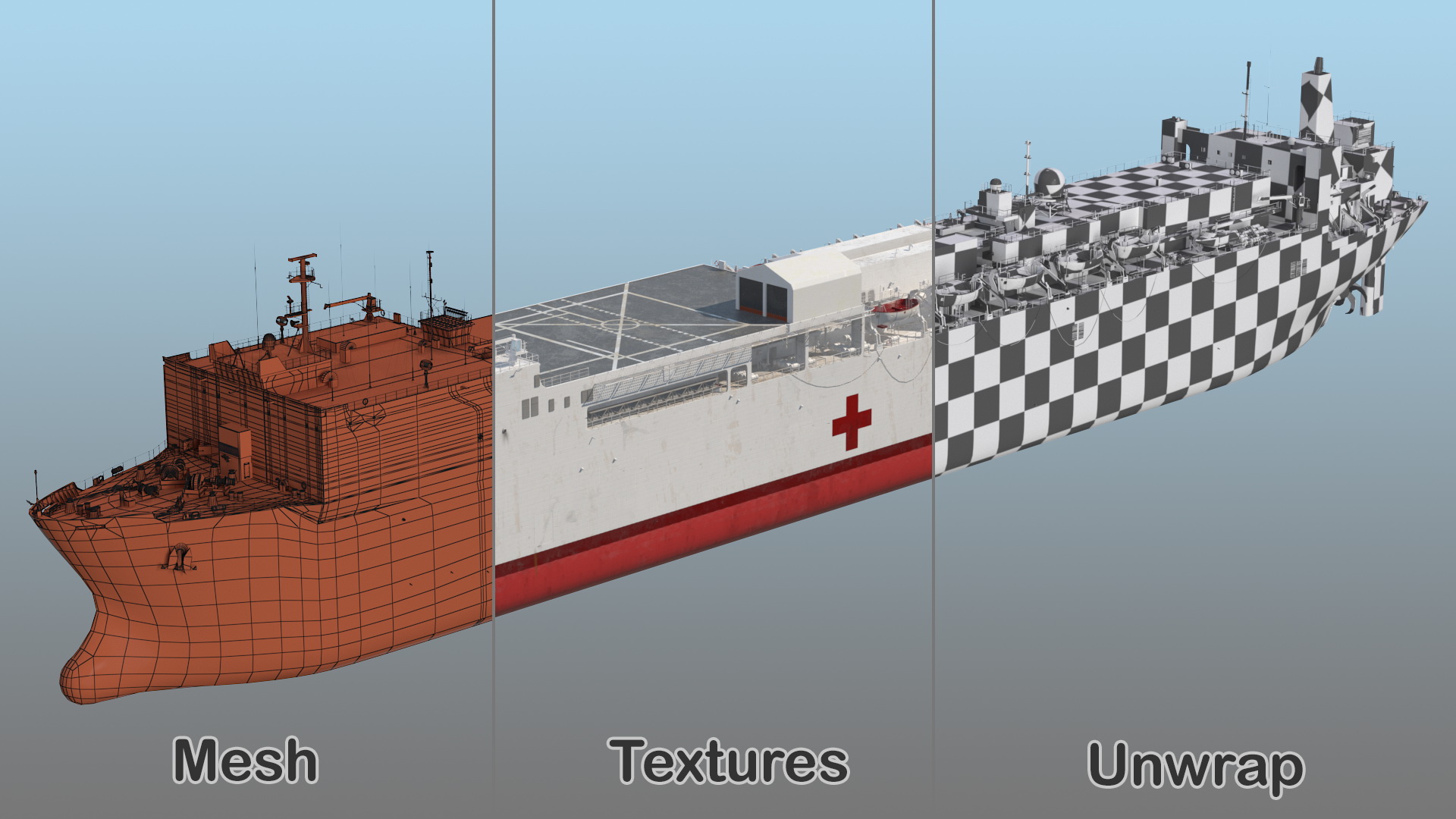 US Navy Hospital Ship Mercy 3D