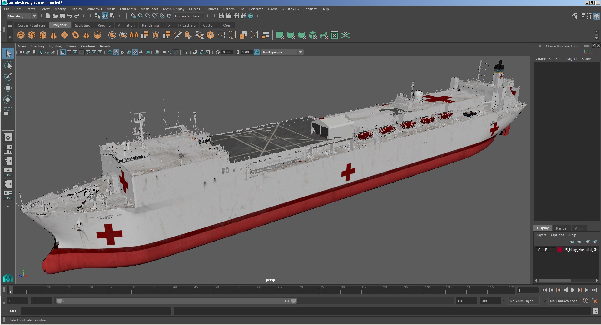 US Navy Hospital Ship Mercy 3D