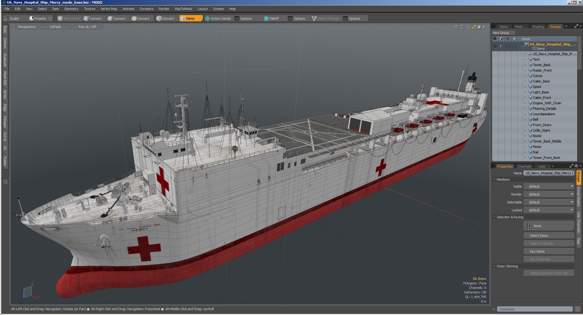 US Navy Hospital Ship Mercy 3D