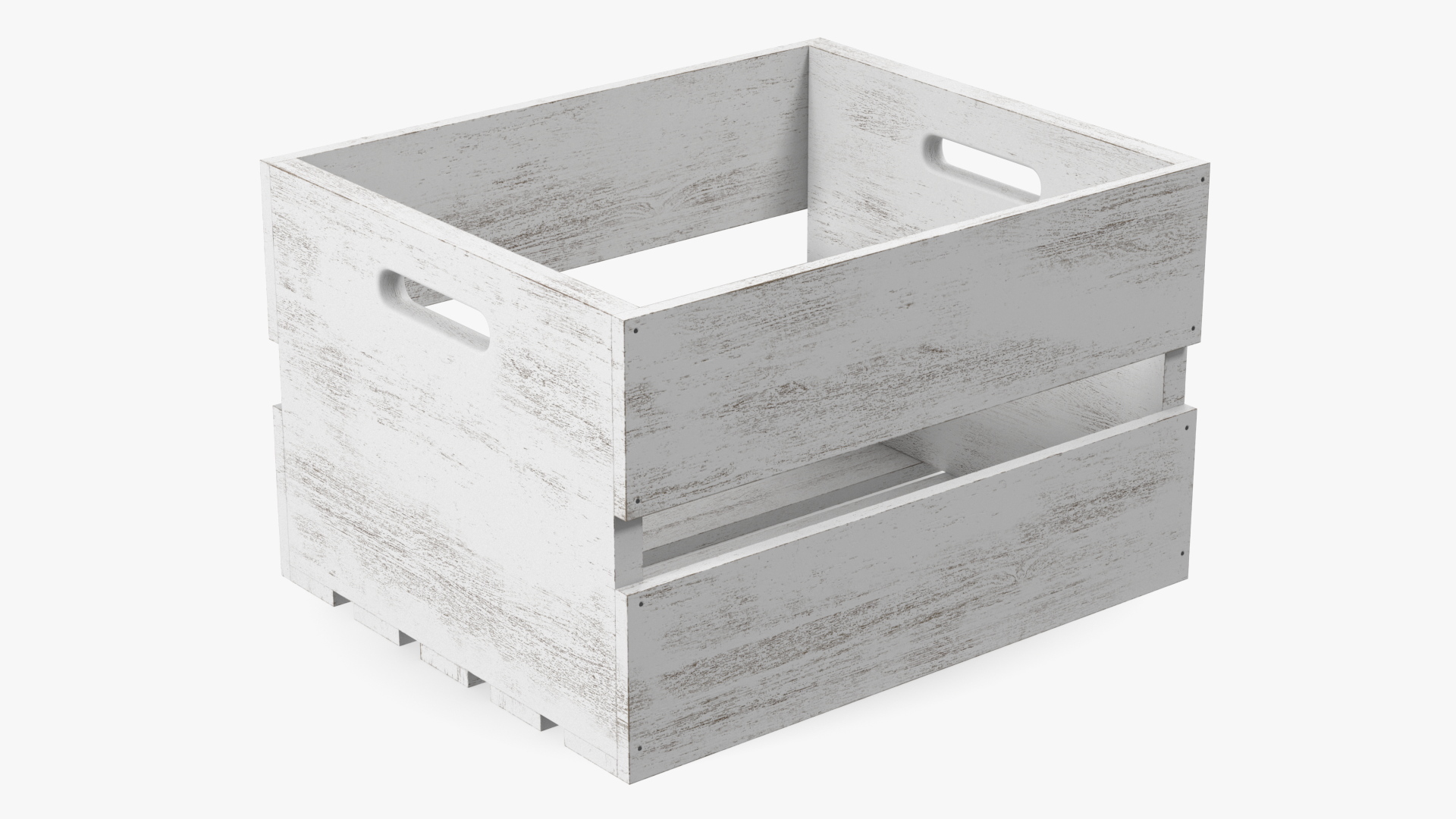 3D Wooden White Large High Fruit Box model