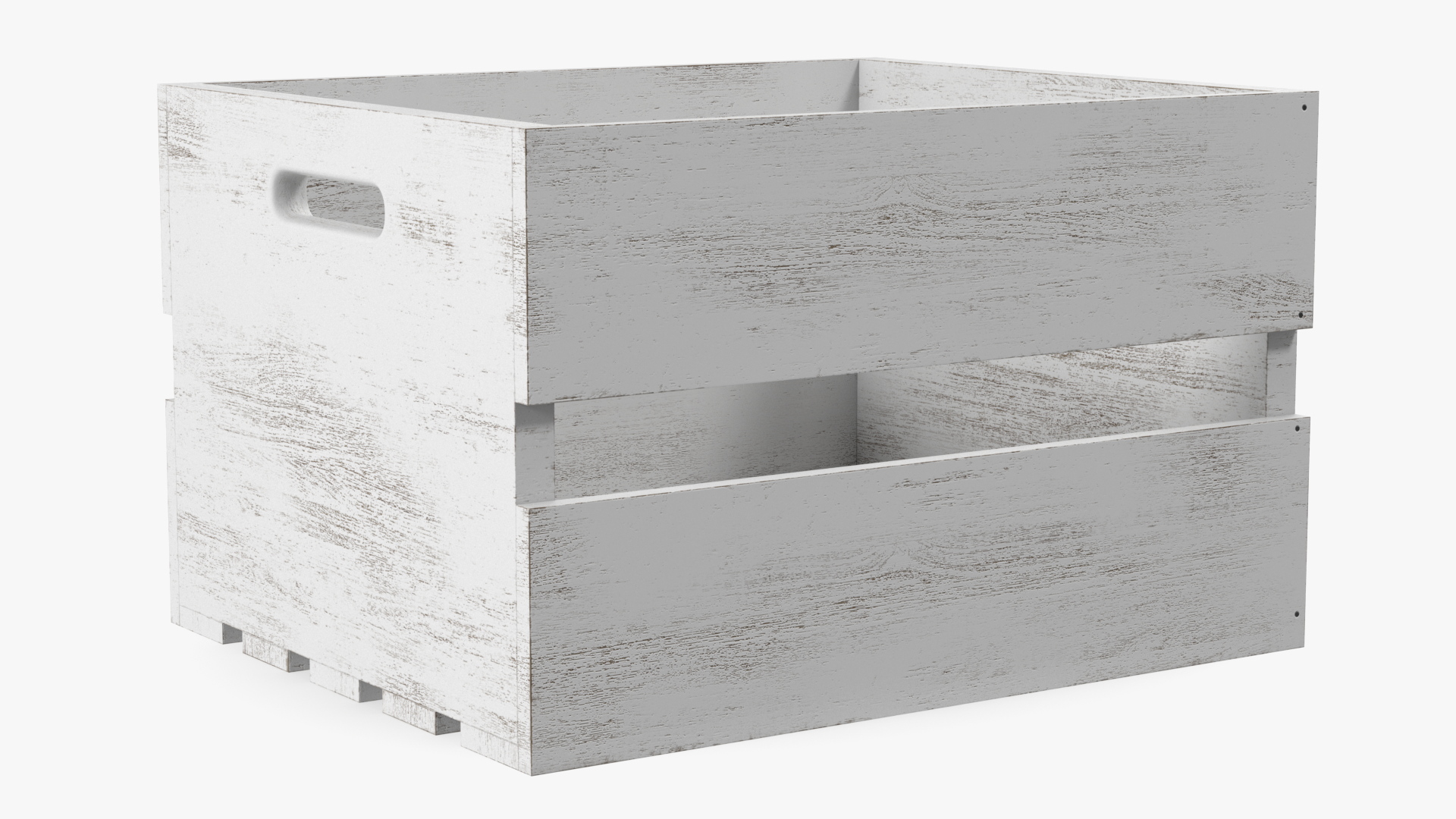 3D Wooden White Large High Fruit Box model