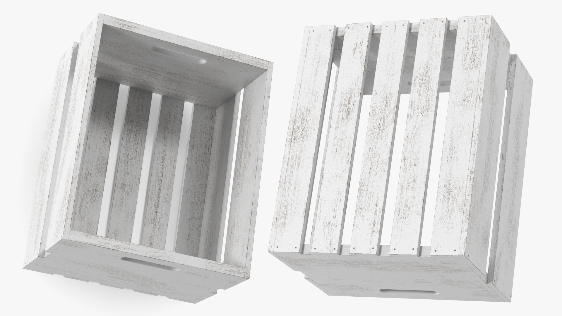 3D Wooden White Large High Fruit Box model
