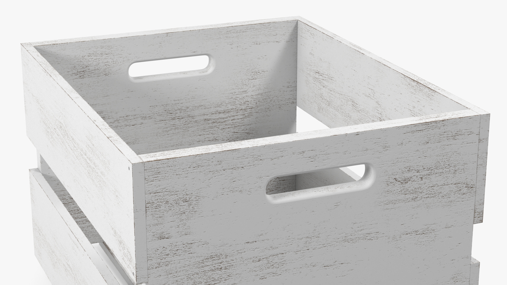 3D Wooden White Large High Fruit Box model
