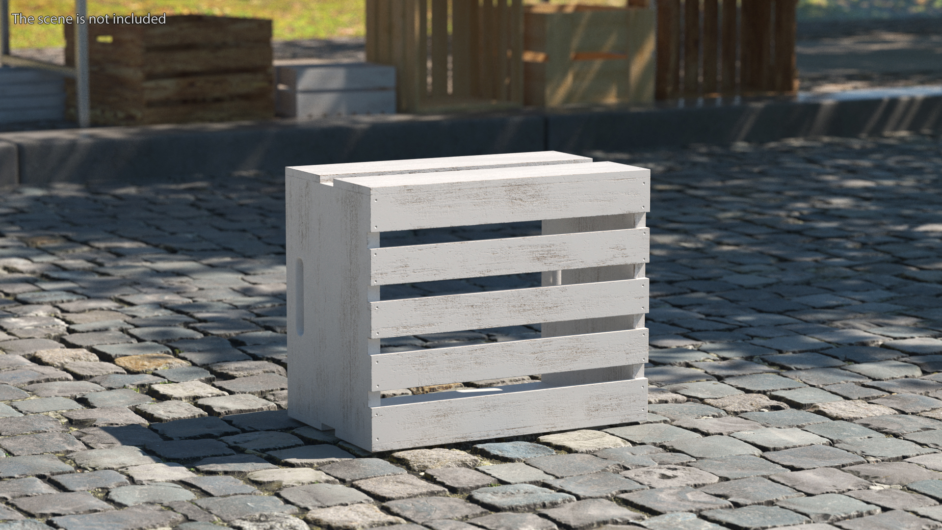 3D Wooden White Large High Fruit Box model