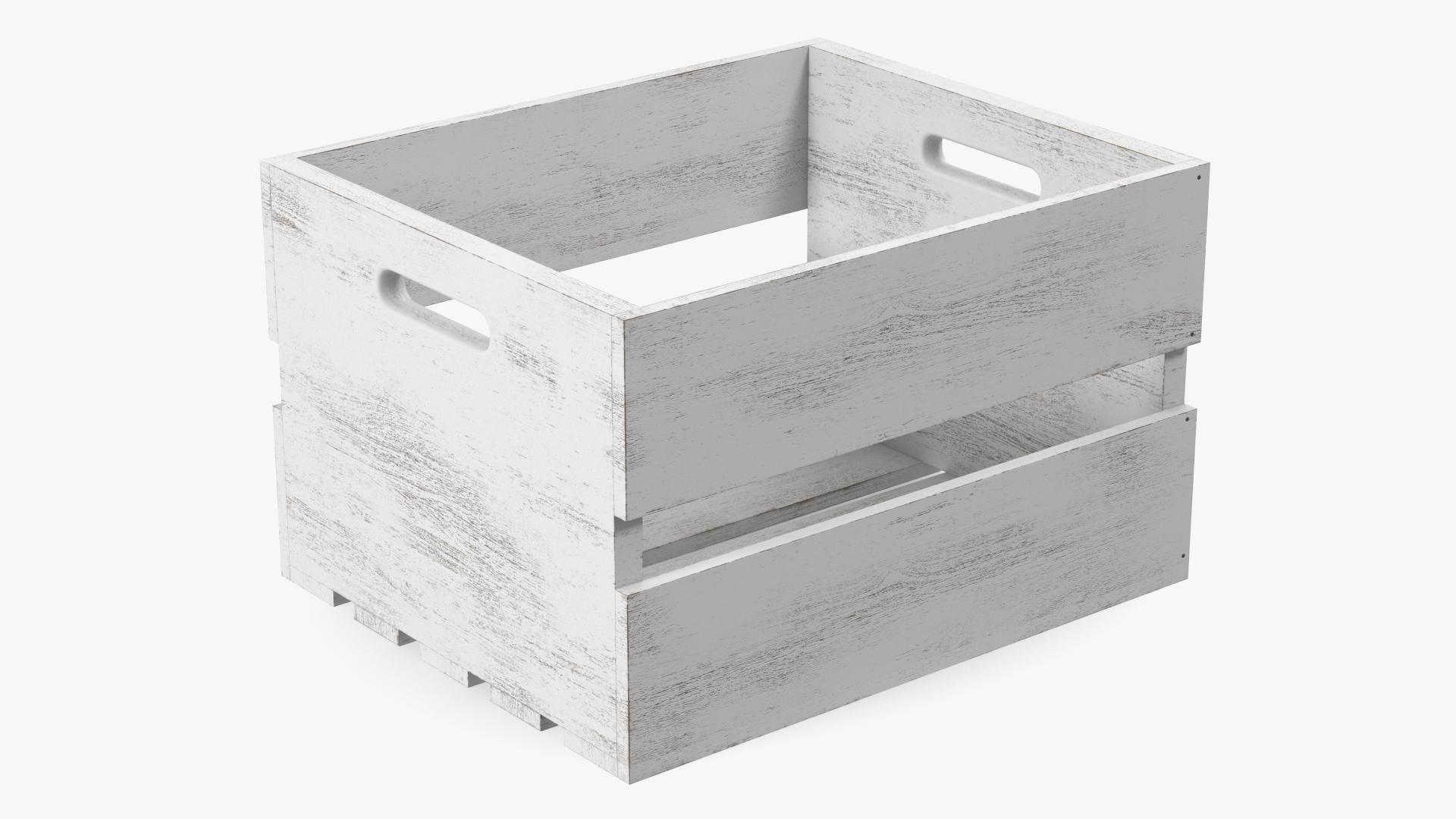 3D Wooden White Large High Fruit Box model
