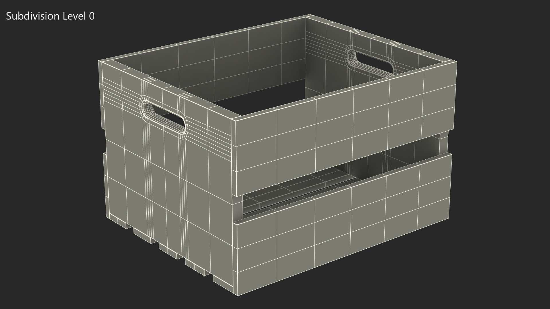 3D Wooden White Large High Fruit Box model