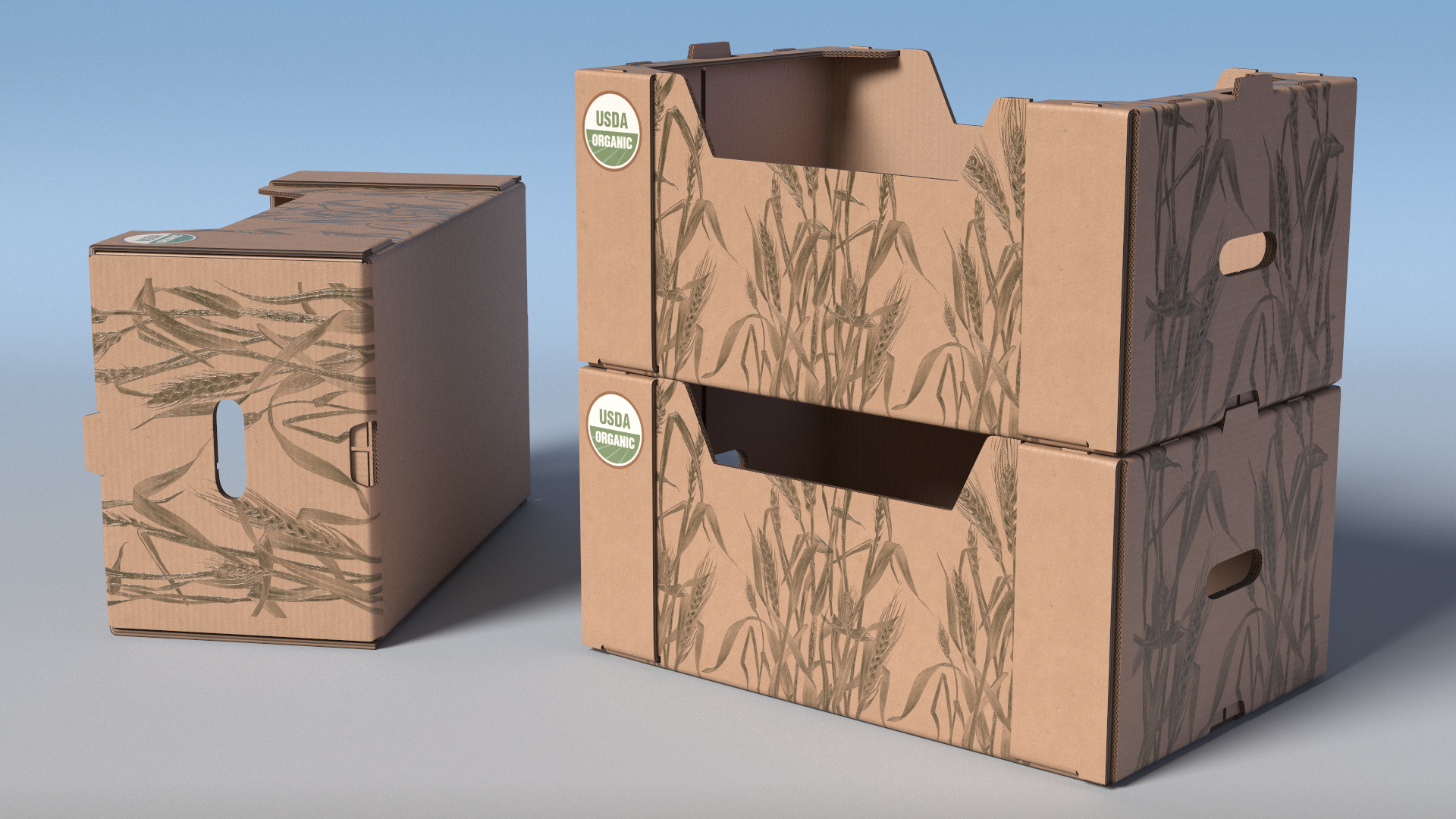 USDA Organic Corrugated Produce Box, view 5
