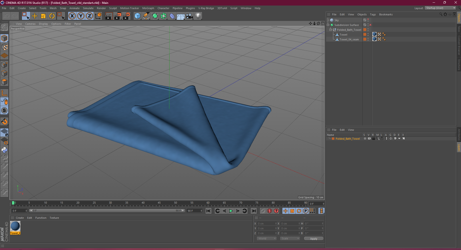 Folded Bath Towel 3D