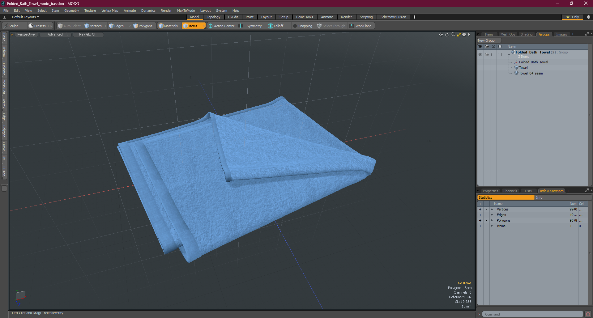 Folded Bath Towel 3D