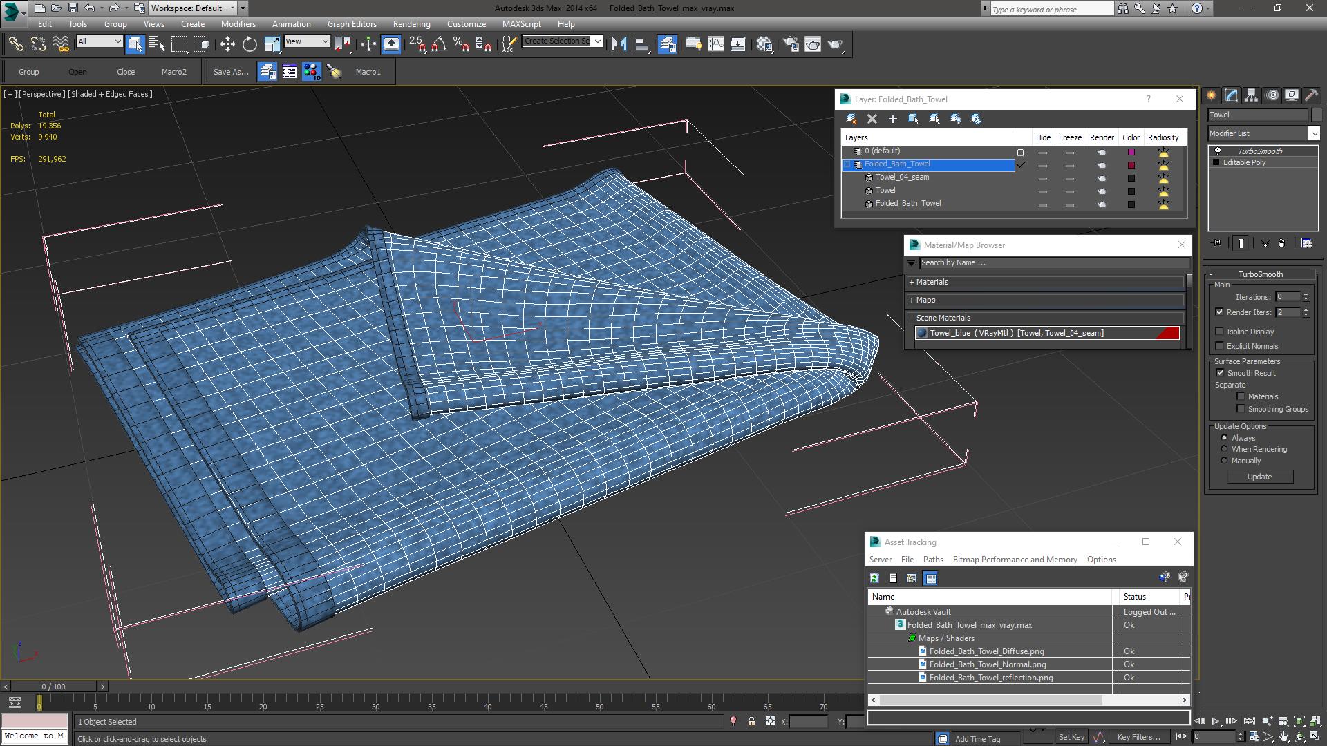 Folded Bath Towel 3D