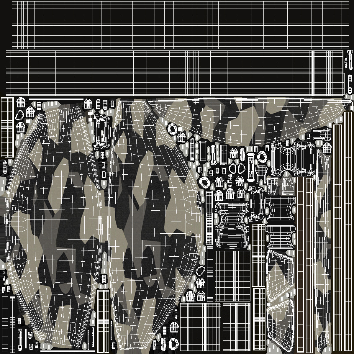 Polyester Waist Bag Camo 3D model