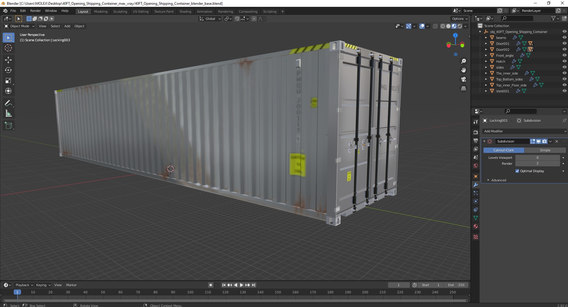3D 40FT Opening Shipping Container