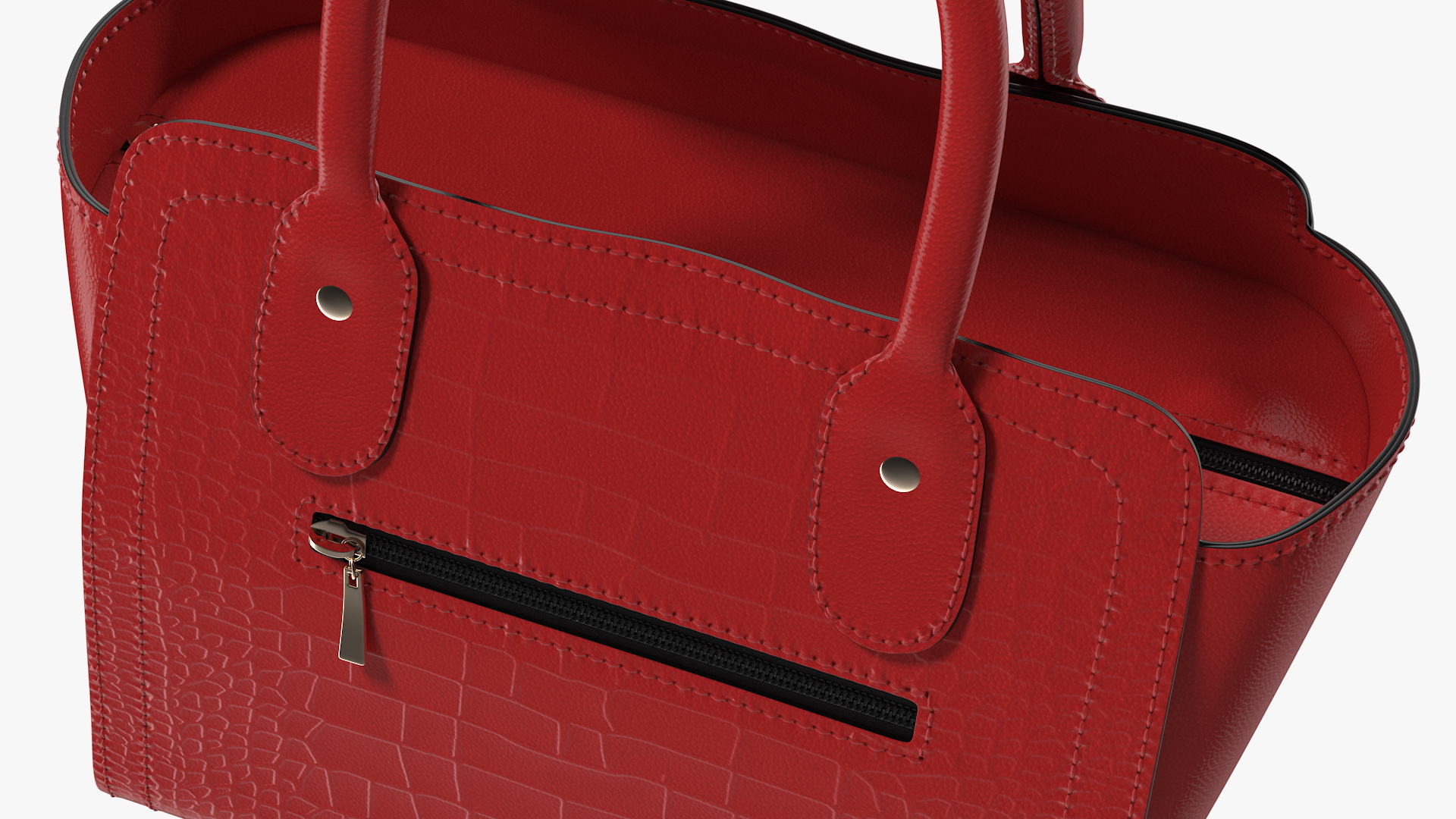 Alligator Women Handbag Red 3D
