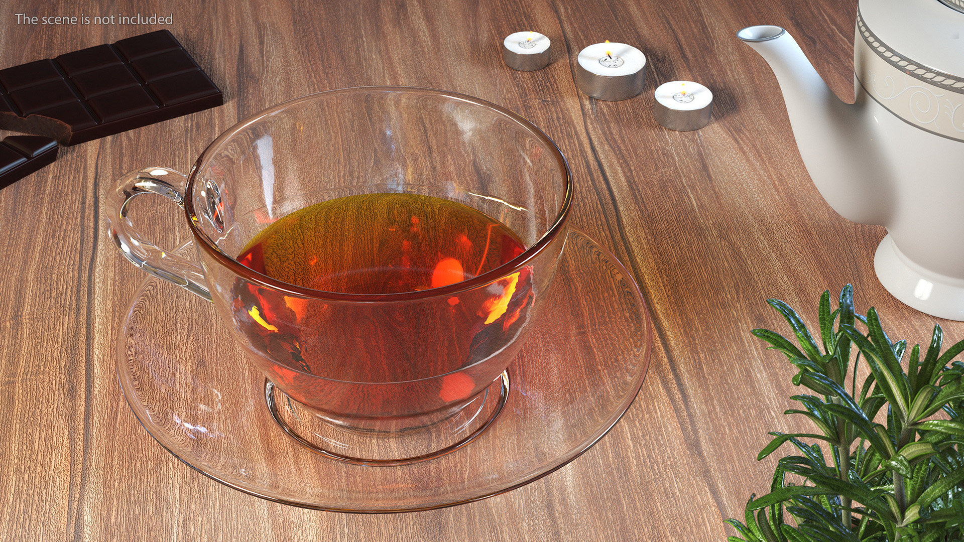 3D Glass Cup Set Half Full model