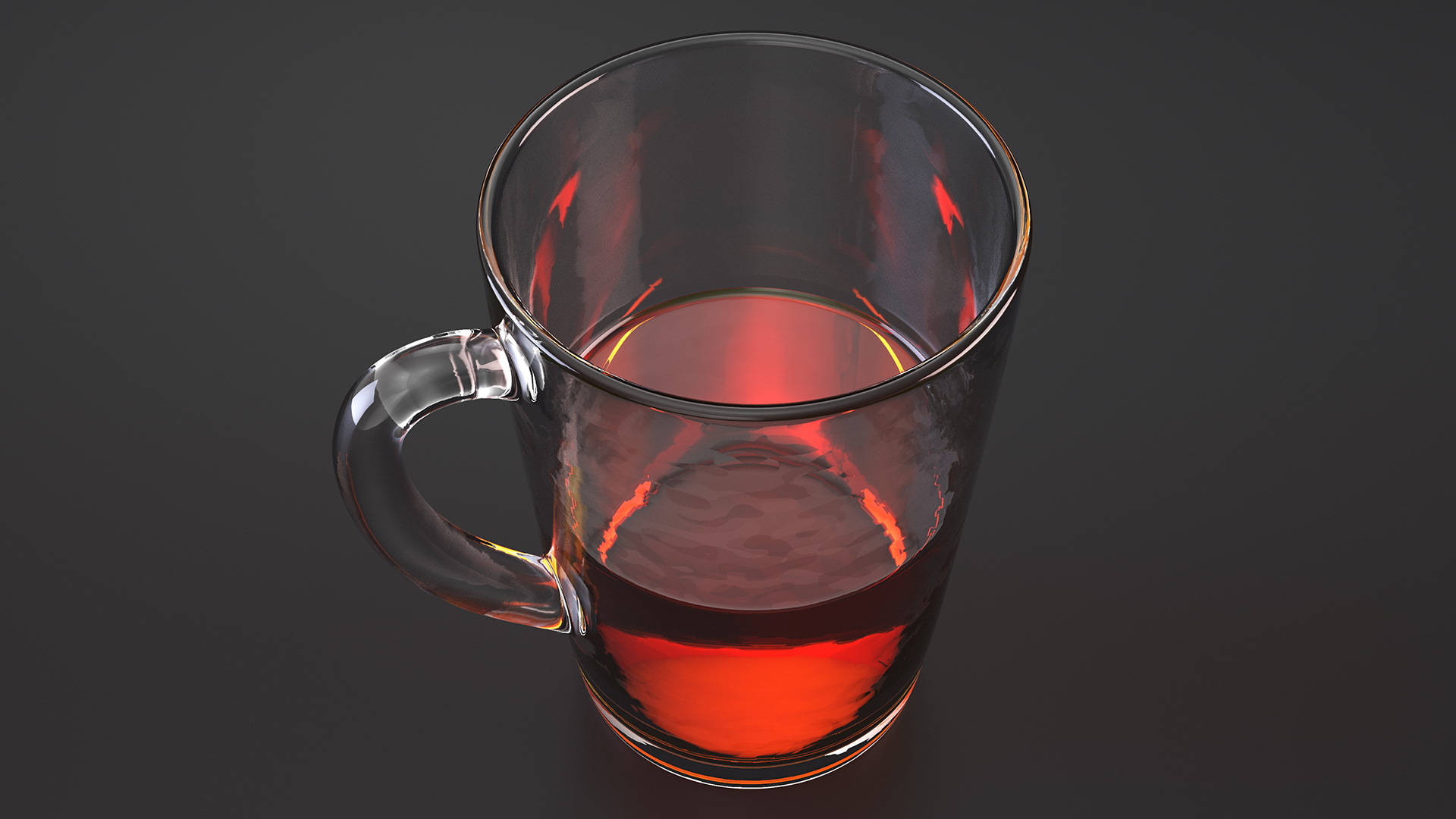3D Glass Cup Set Half Full model