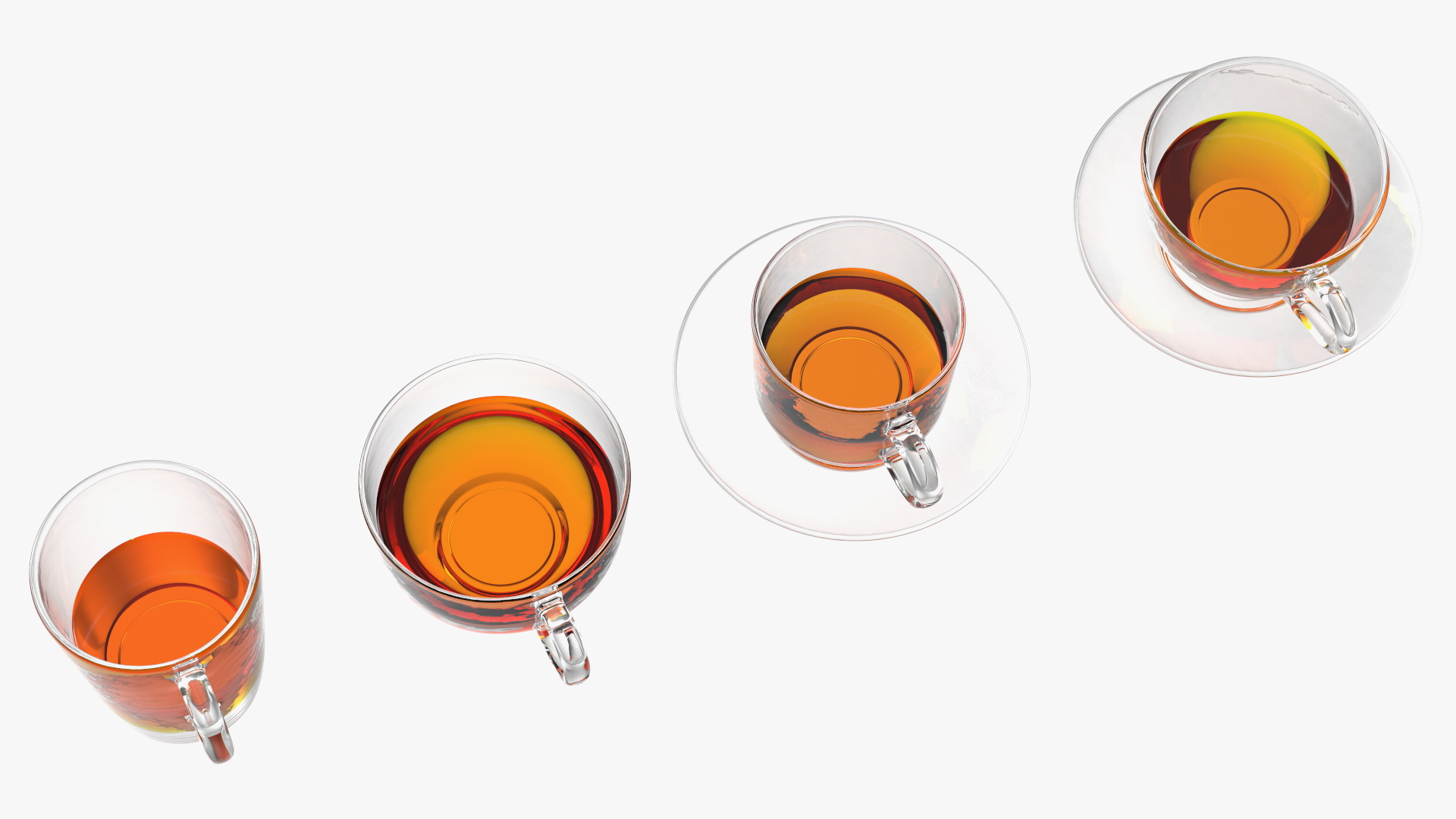 3D Glass Cup Set Half Full model