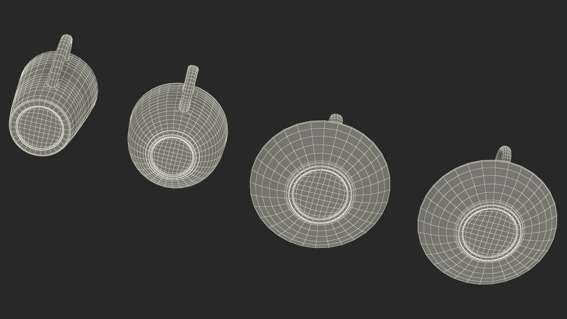 3D Glass Cup Set Half Full model