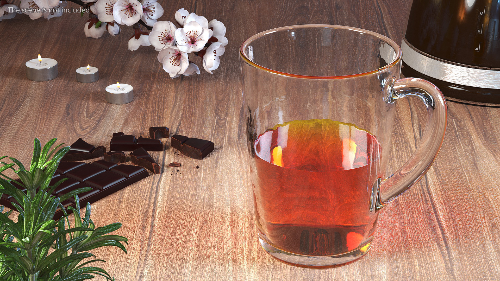 3D Glass Cup Set Half Full model