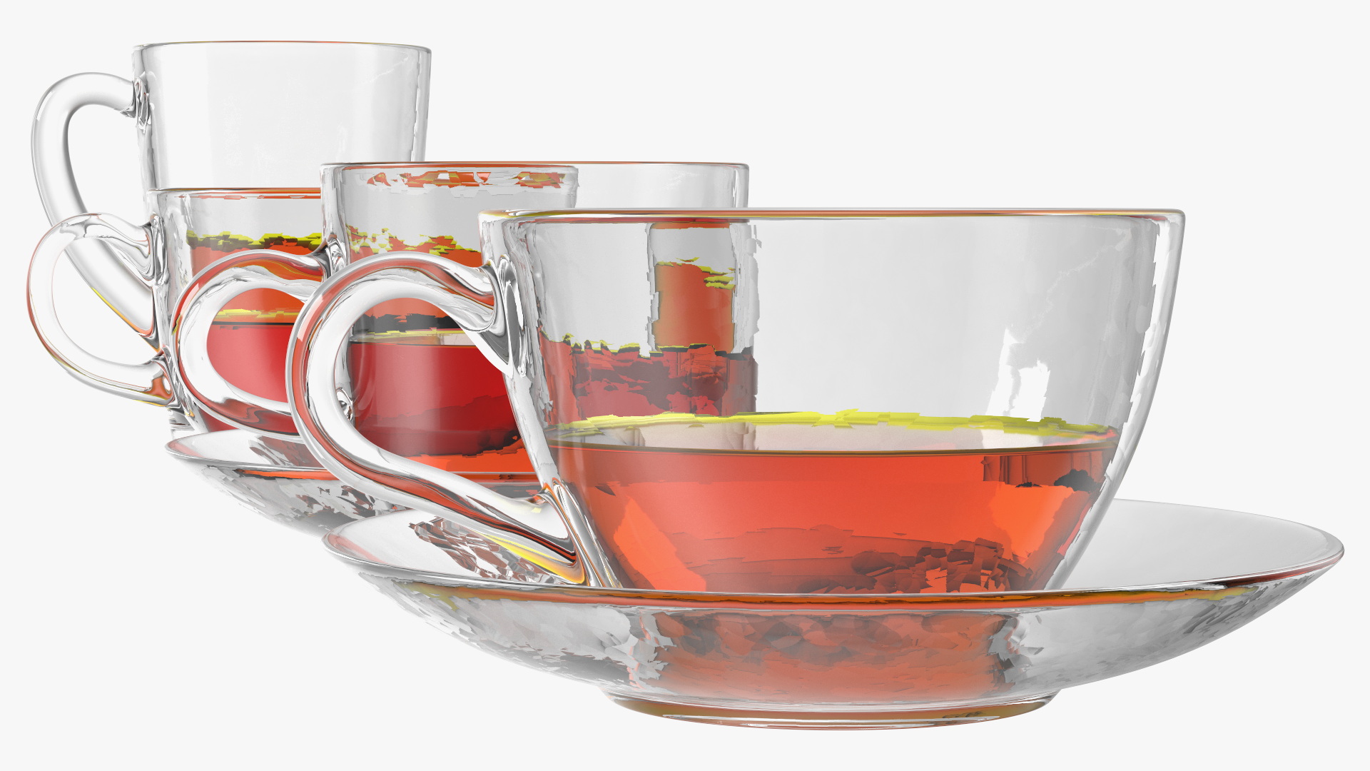 3D Glass Cup Set Half Full model