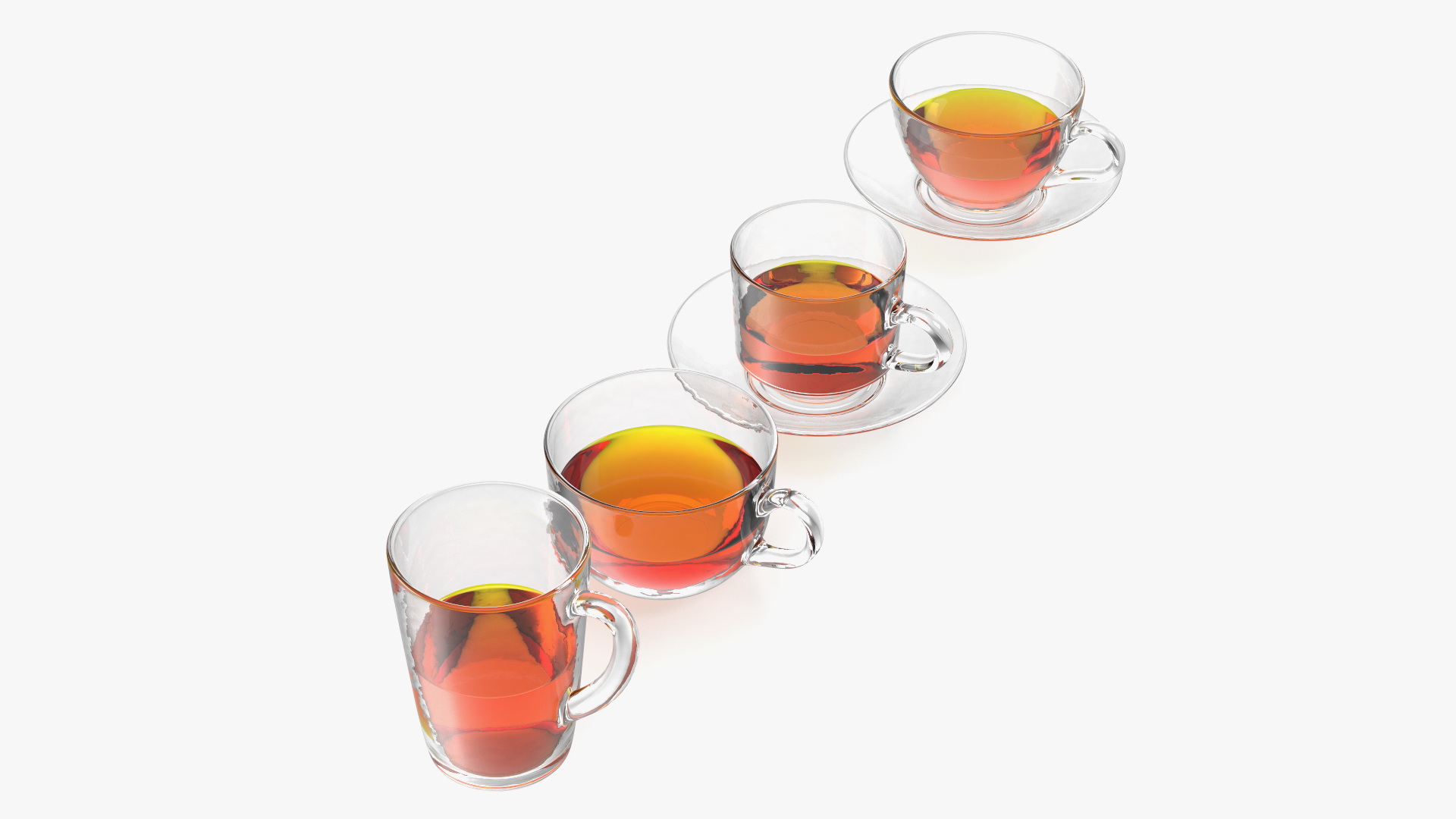 3D Glass Cup Set Half Full model
