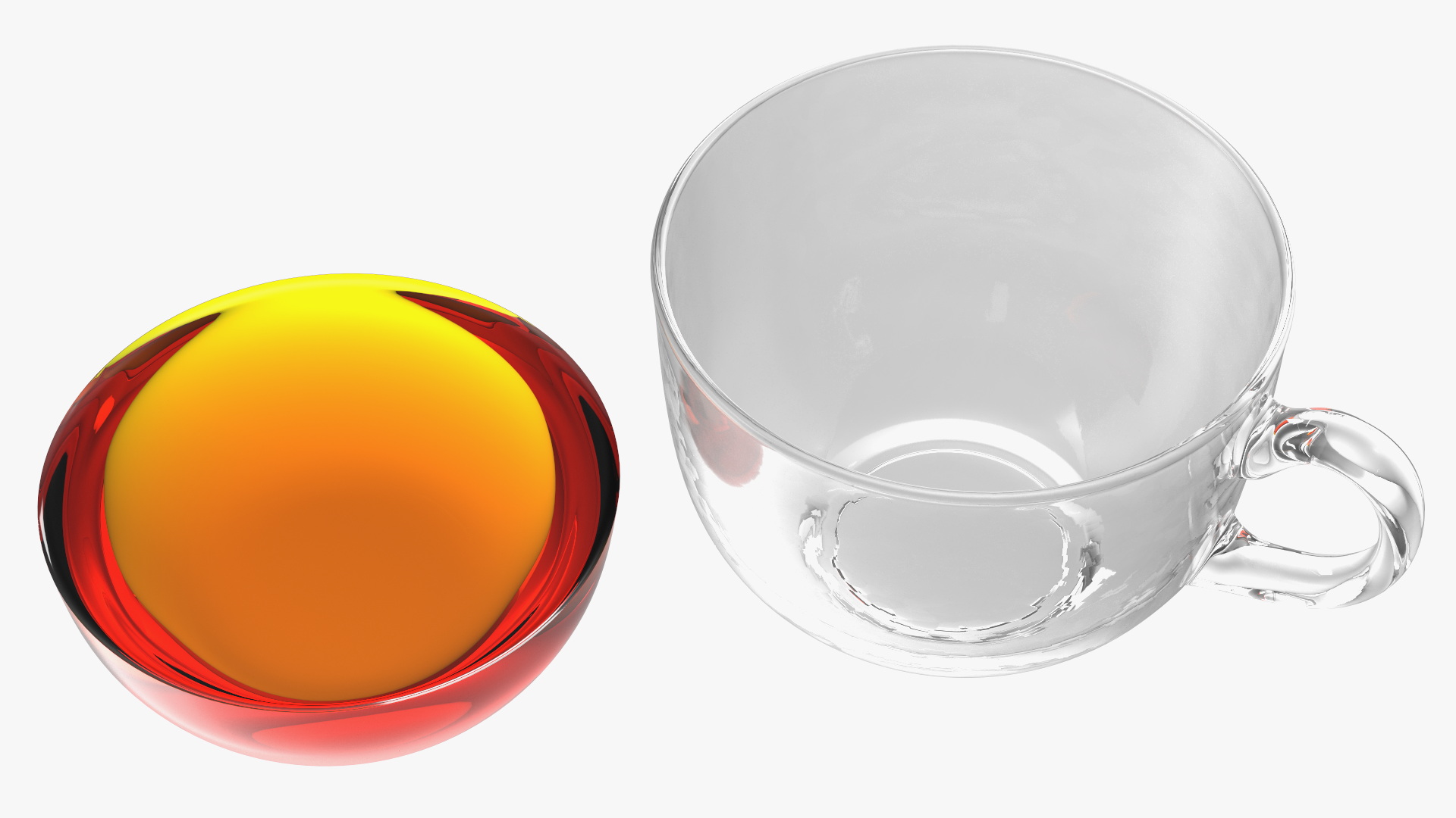 3D Glass Cup Set Half Full model