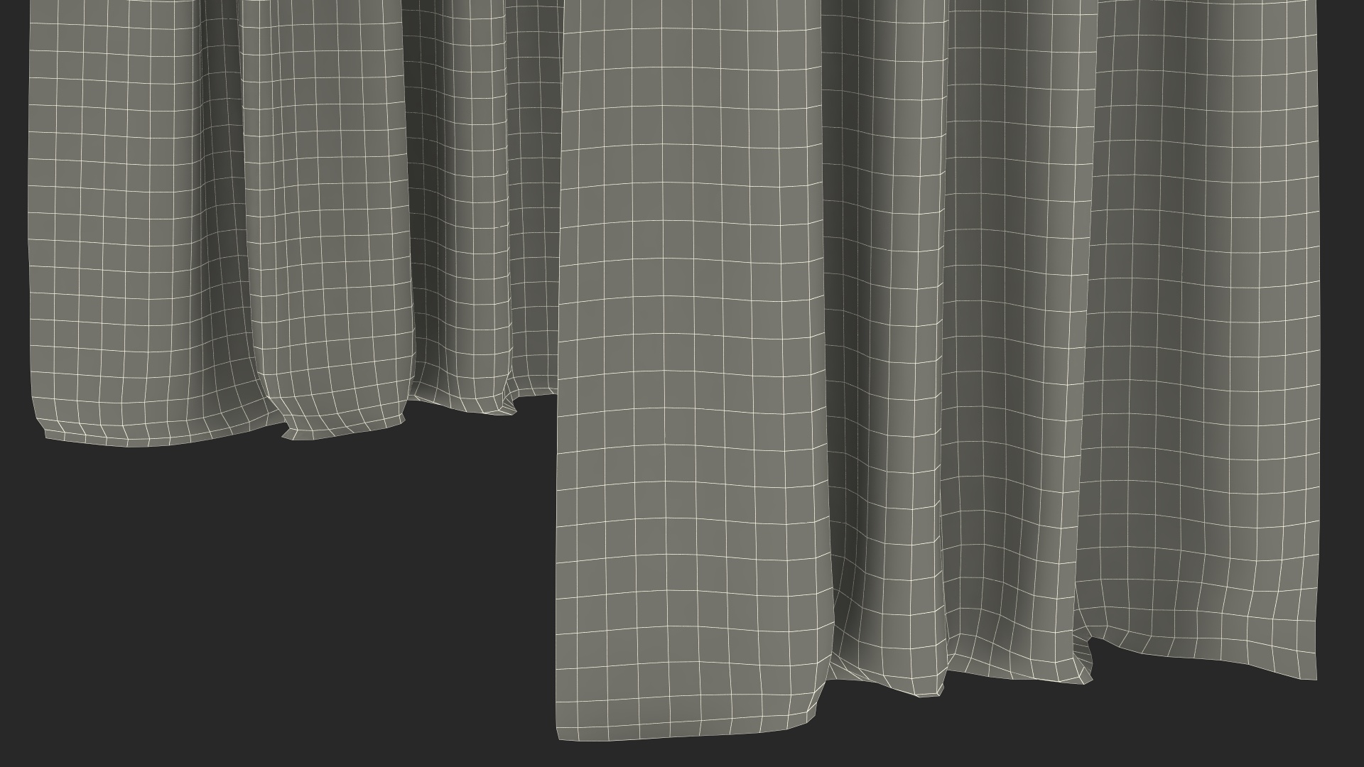 Dressing Room Curtain White Open 3D