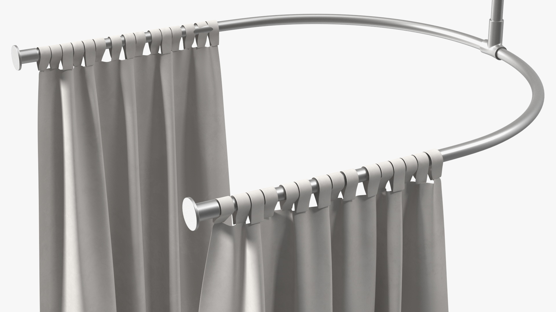 Dressing Room Curtain White Open 3D